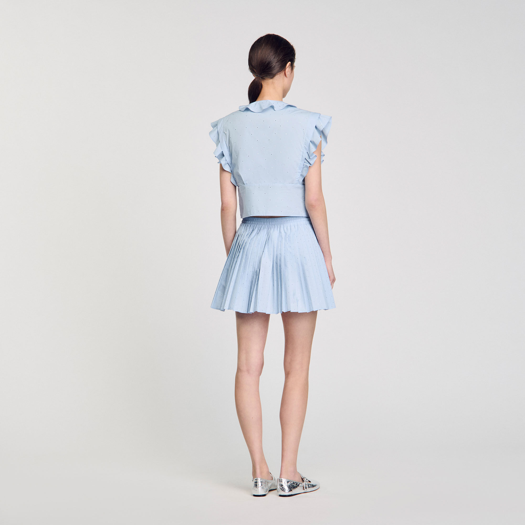 Rhinestone ruffle top