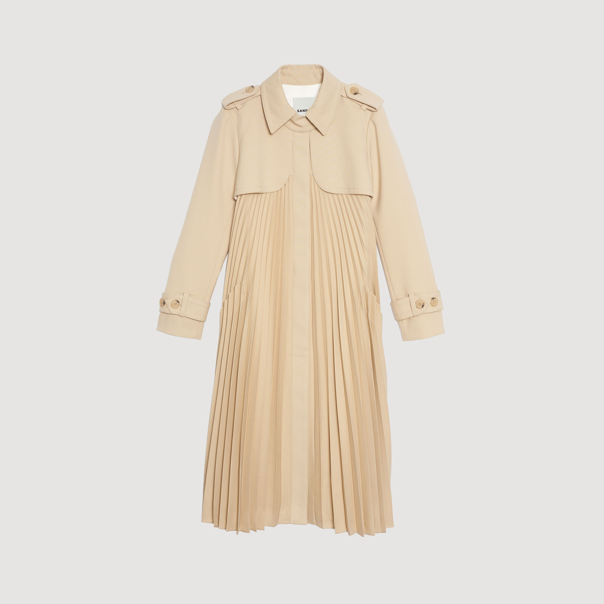 Trench plissé à ceinturer