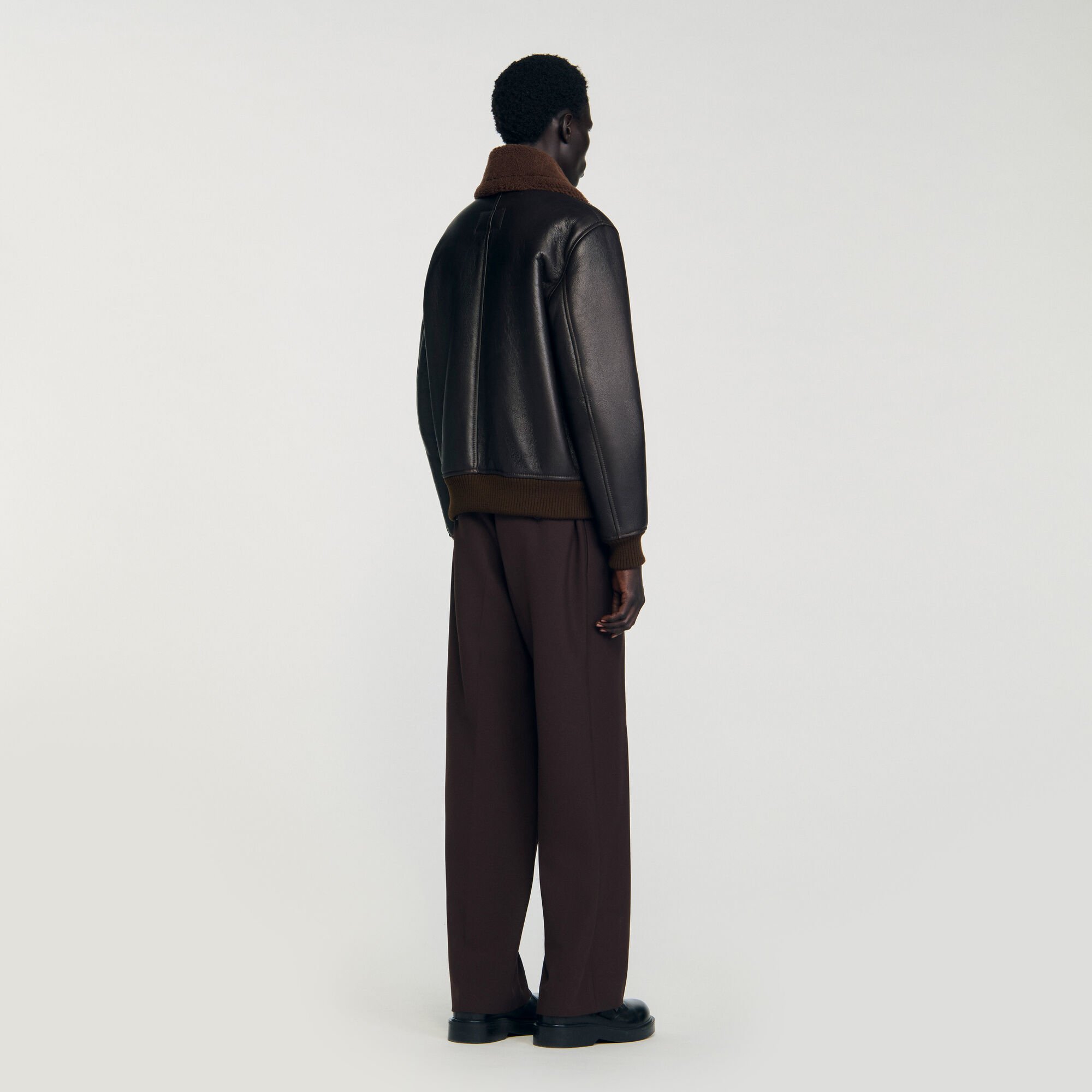 Reversed leather jacket