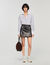 Short aged leather skirt