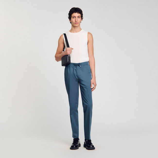 Pantalon droit élastiqué