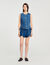 Top en denim strassé