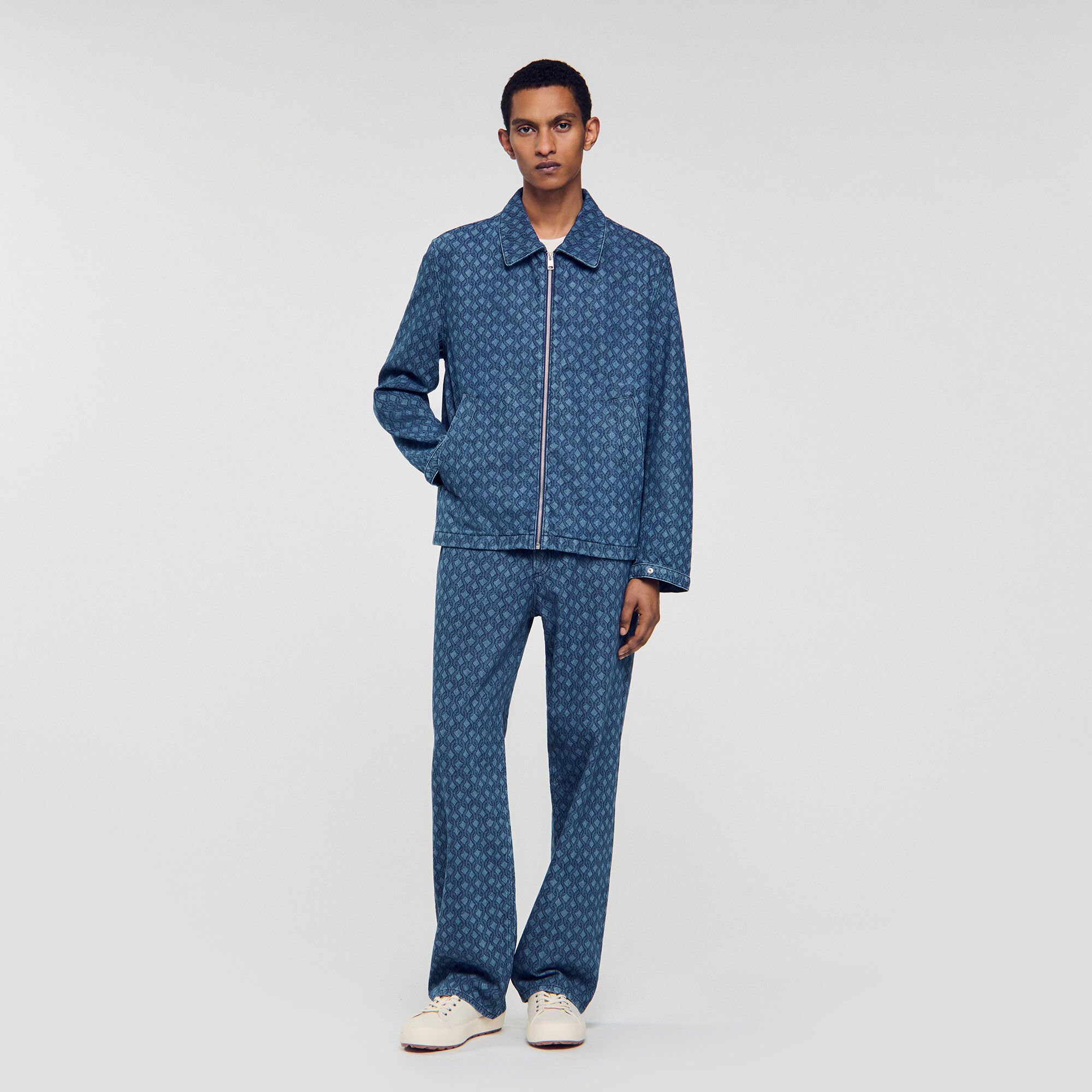 Rope motif denim jacket