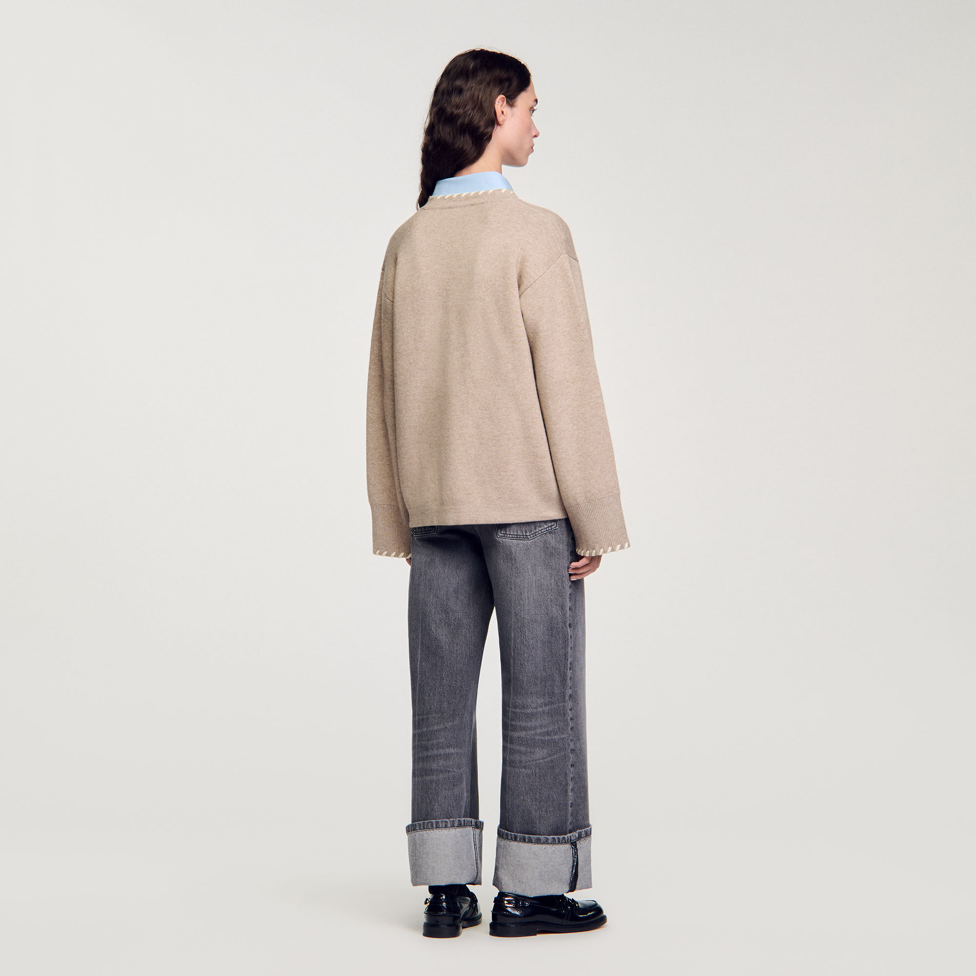 Cardigan with contrast trim
