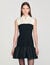 Short two-tone ruffled dress