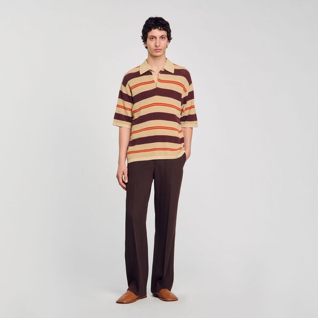 Polo rayé en maille