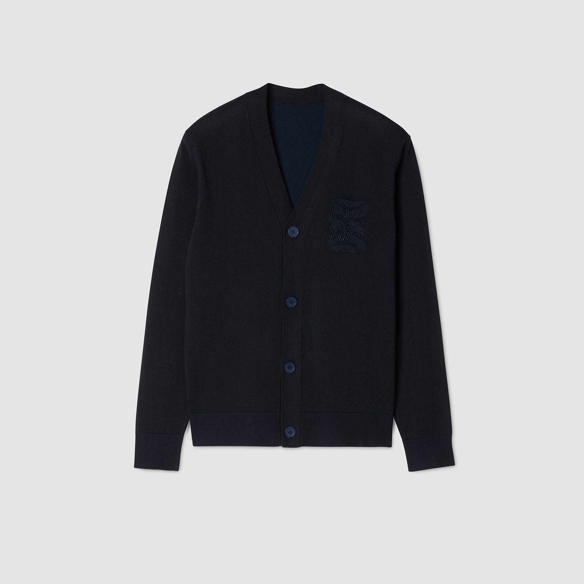 Cardigan with rope embroidery