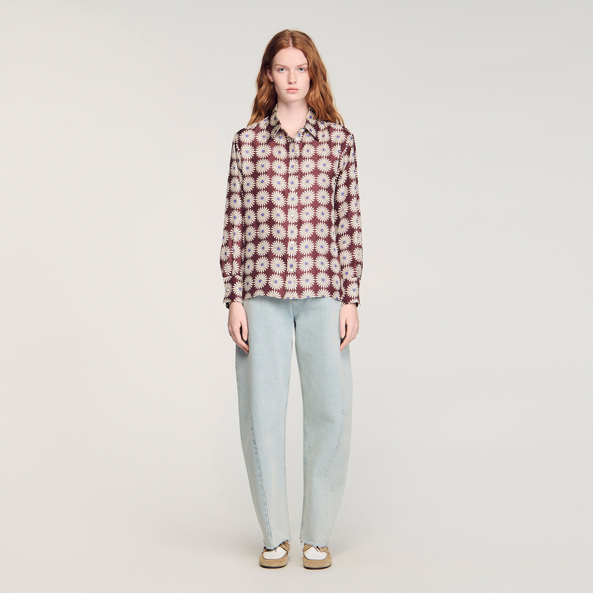 Seidenhemd mit Blumenprint