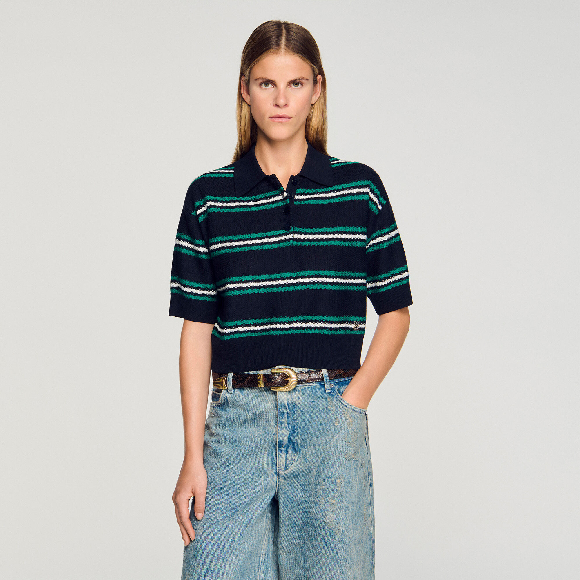 Pullover mit Polokragen