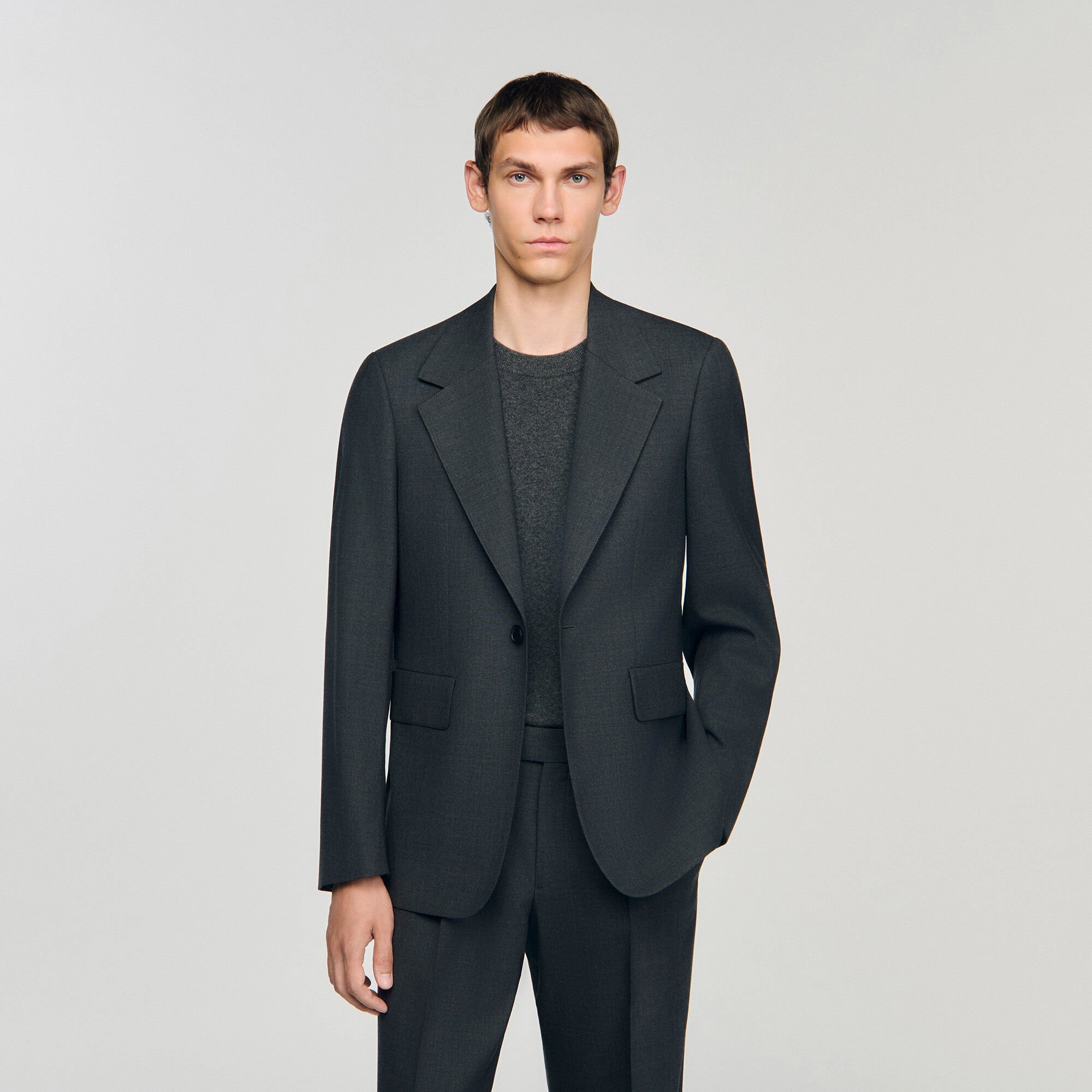 Veste de costume large en laine 