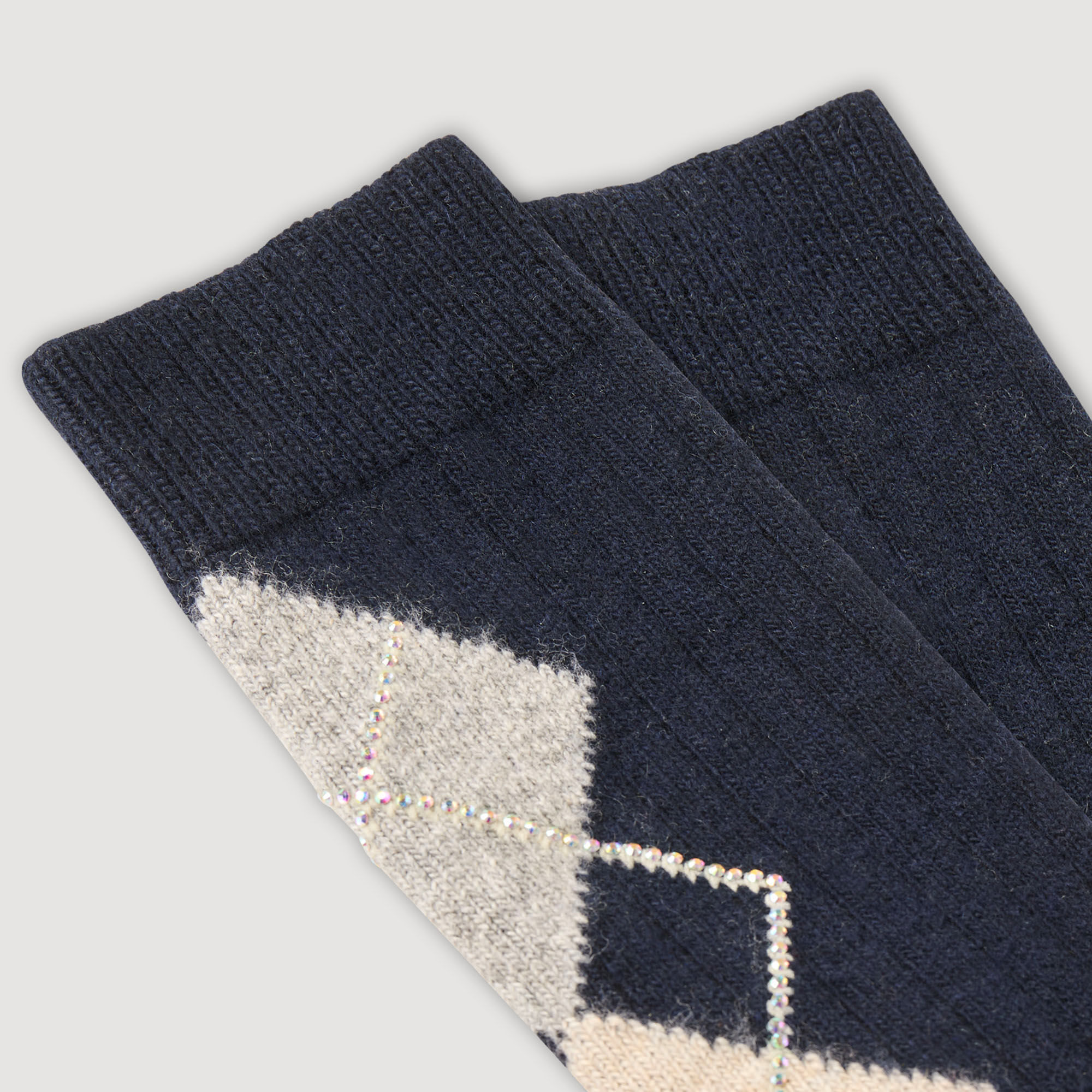 Socken mit Strass und Rauten