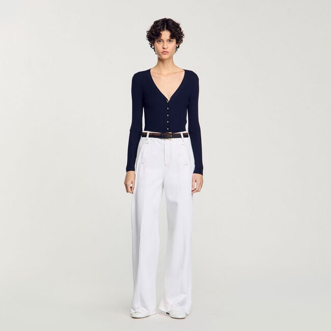 Cardigan aus Rippstrick