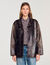 Oversize-Lederblouson mit Nieten