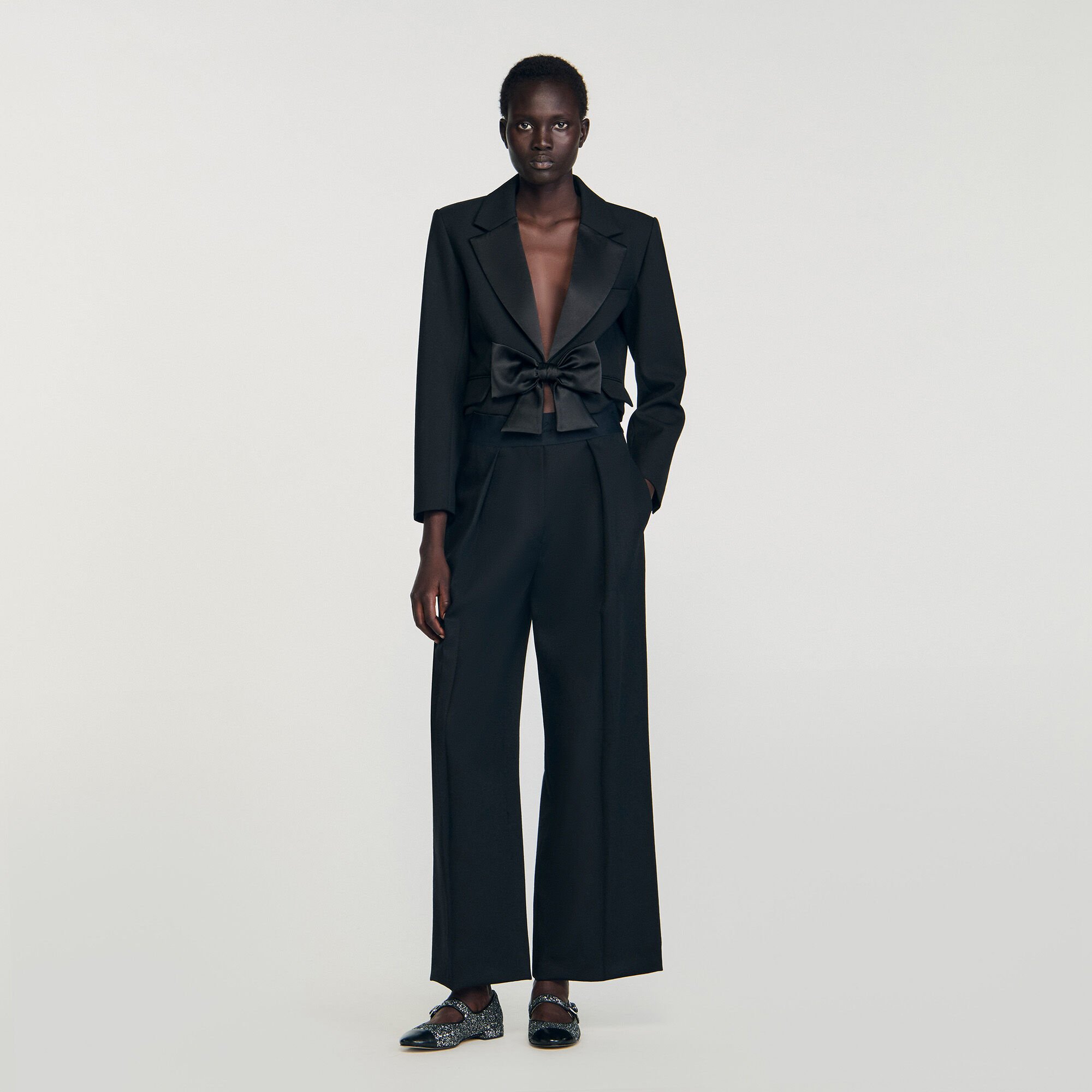 Pantalon large à taille élastiquée