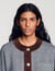 Cardigan with suede panels - Women | Sandro