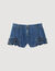 Ruffled denim shorts