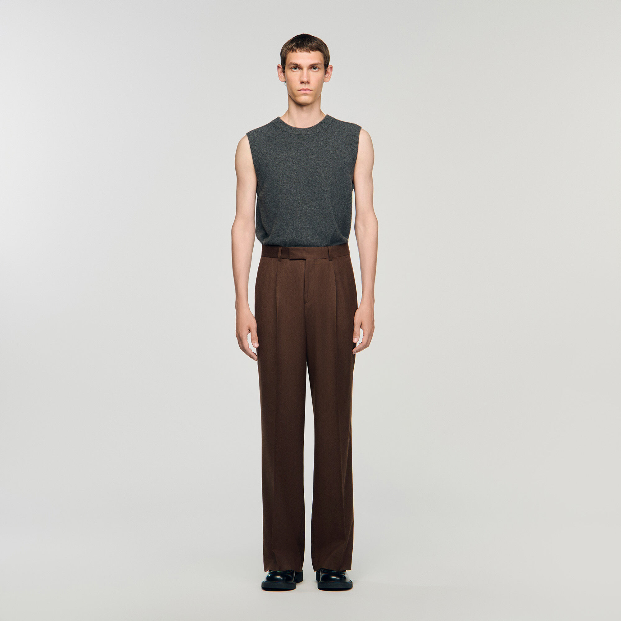 Pantalon large en laine
