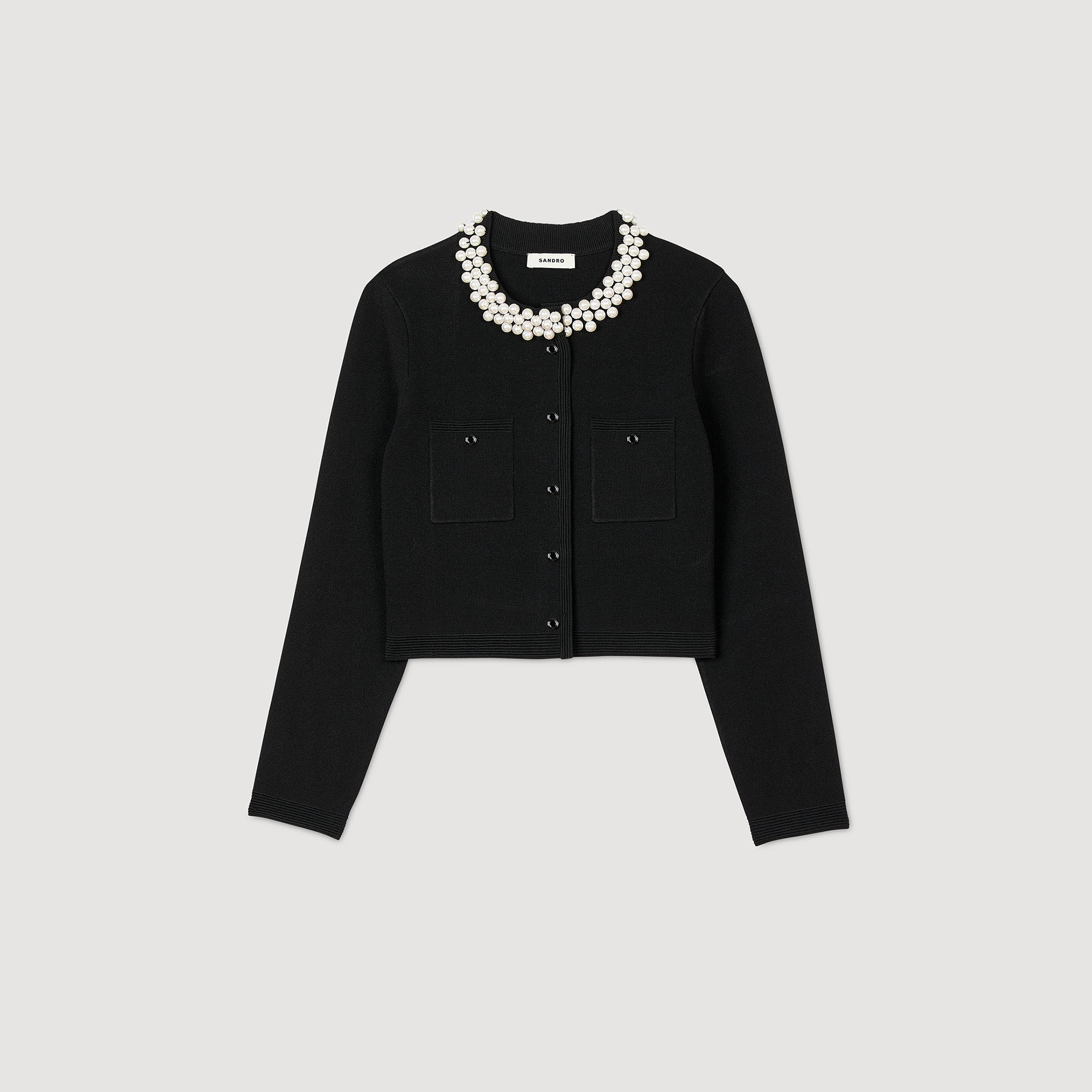 Cardigan à col perlé 