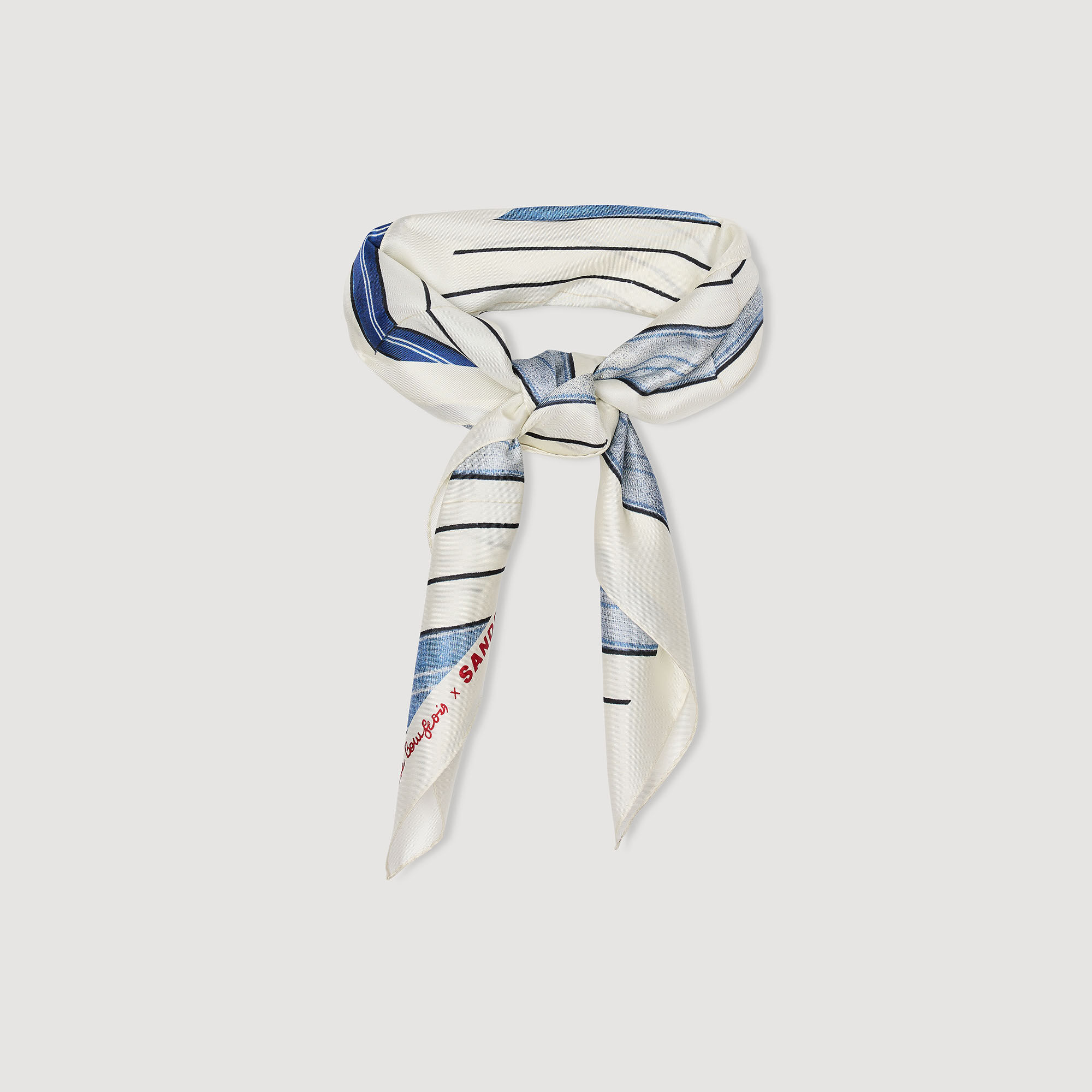 Striped silk scarf