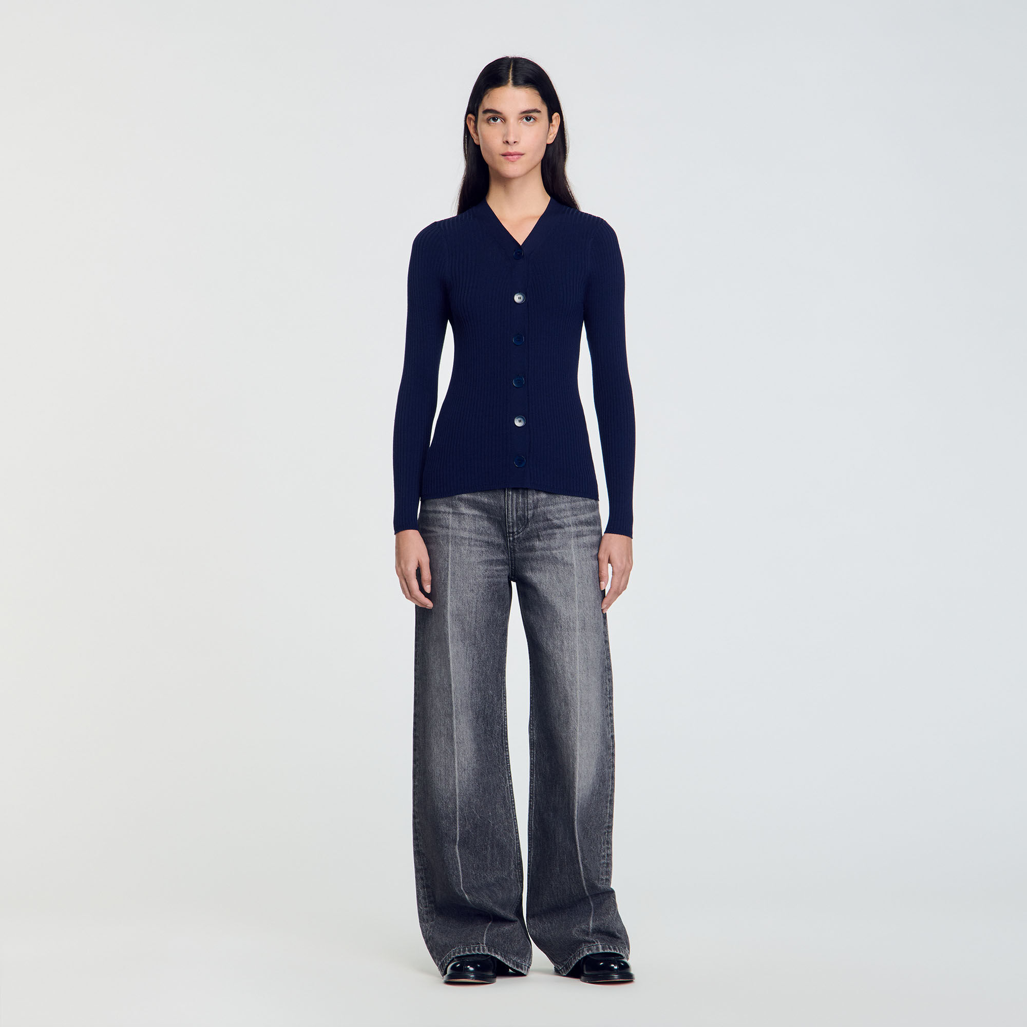 Cardigan en maille côtelée