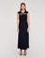 Satin maxi dress with rhinestones