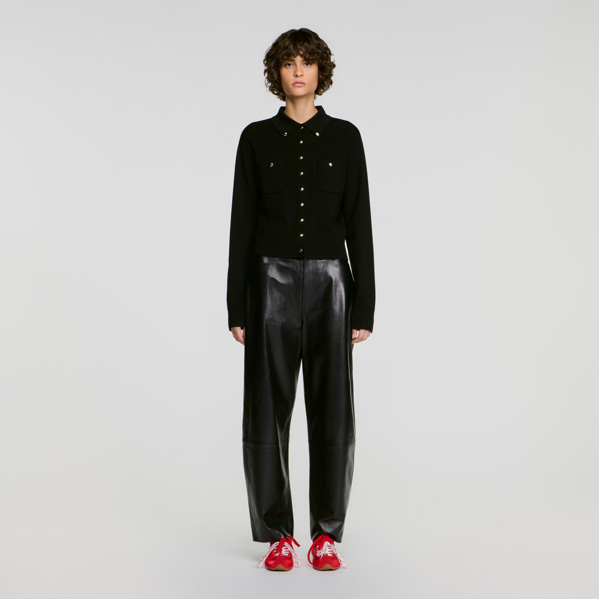 Cardigan &agrave; boutons m&eacute;talliques - Femme | Sandro