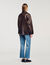 Oversize-Lederblouson mit Nieten
