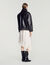 Oversize-Lederjacke mit Stehkragen