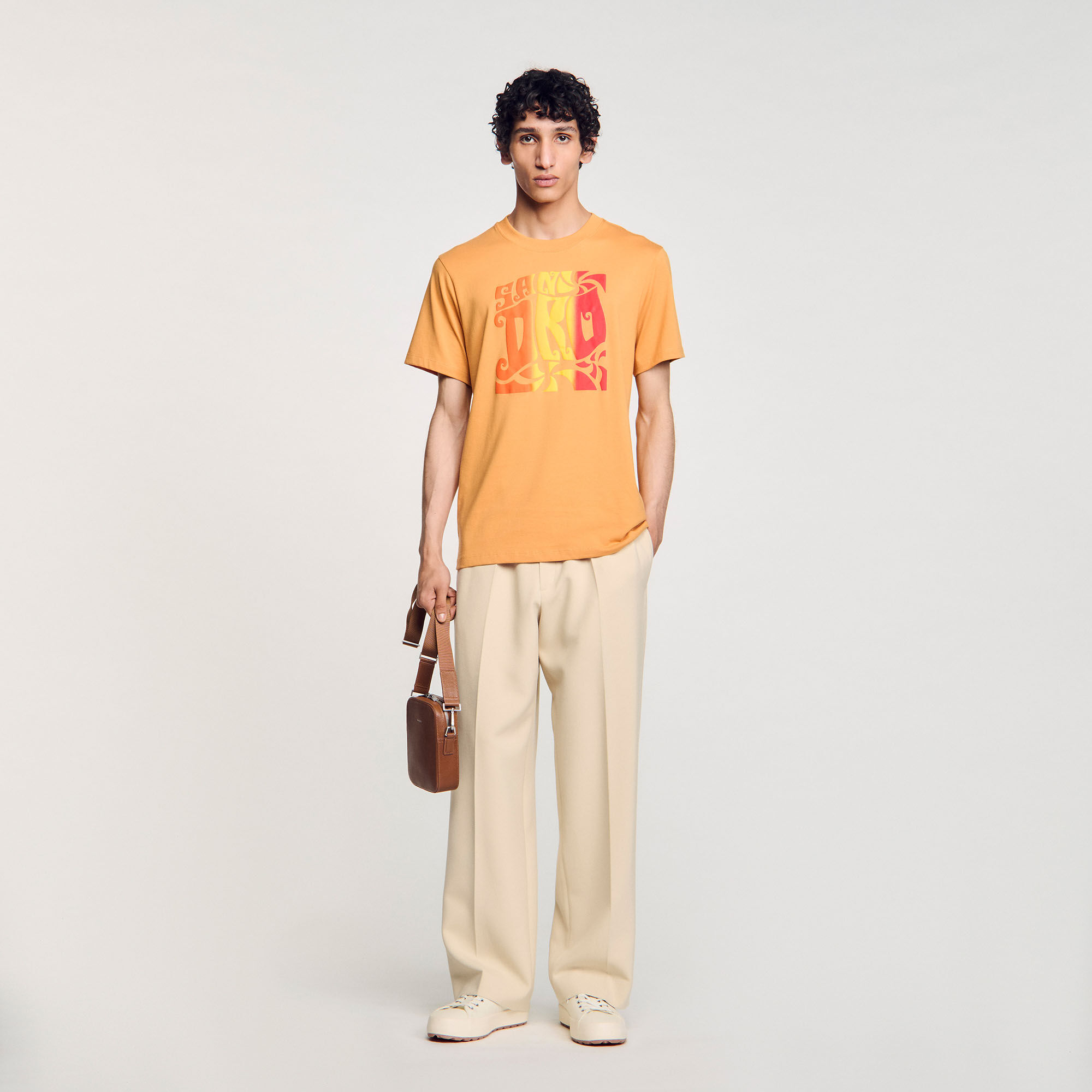 Baumwoll-T-Shirt mit Wellenmuster