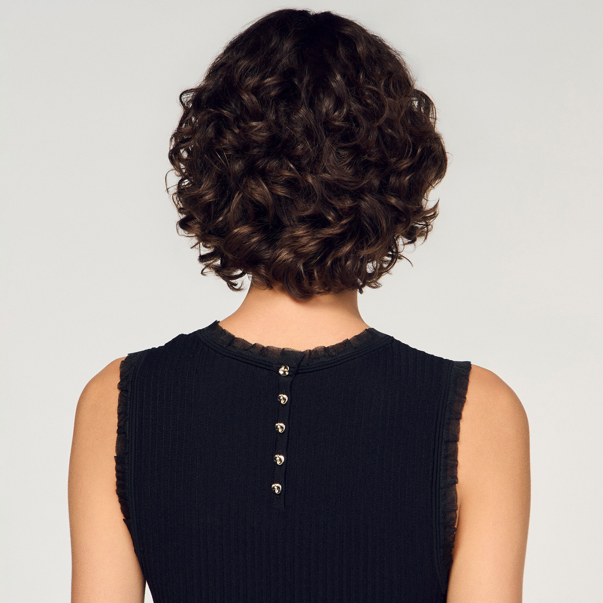 Ruffled ottoman knit jumper