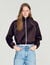 Kurzer bestickter Satinblouson