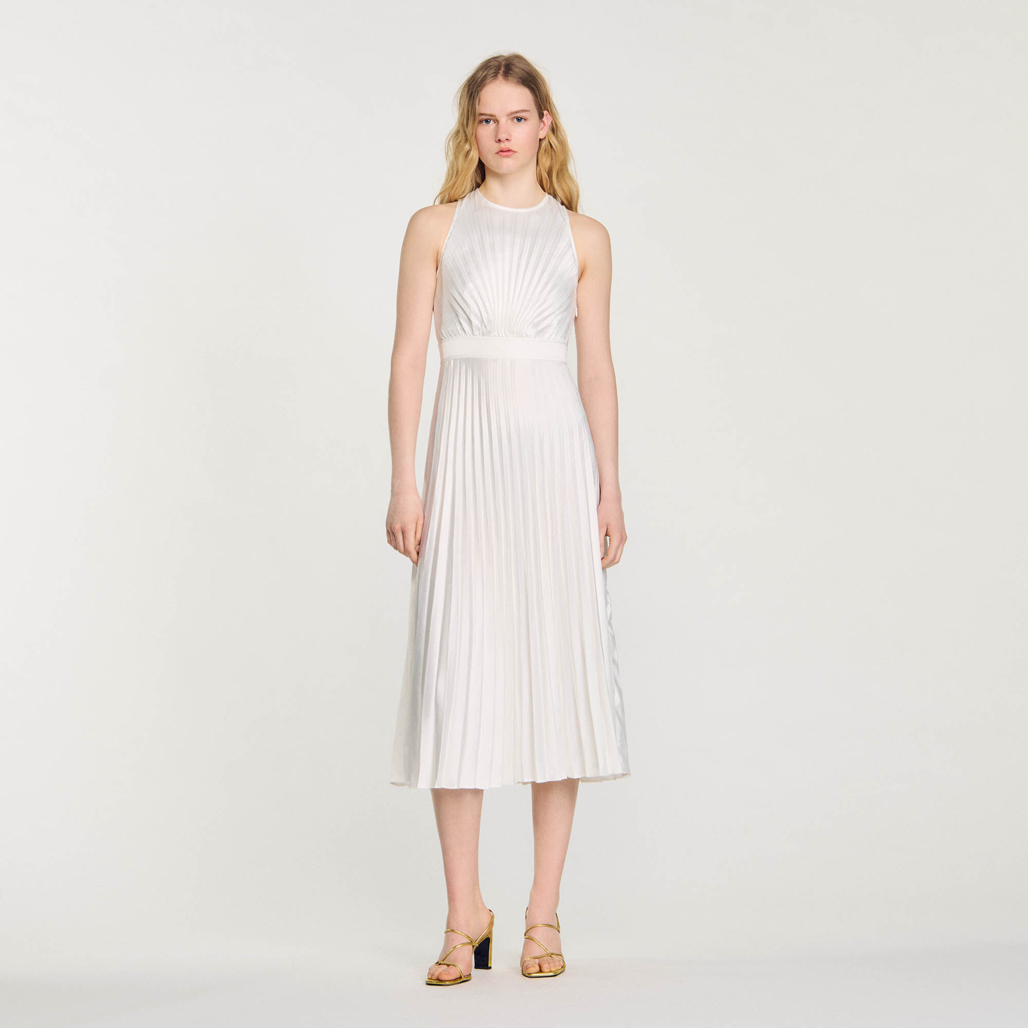 Pleated maxi dress
