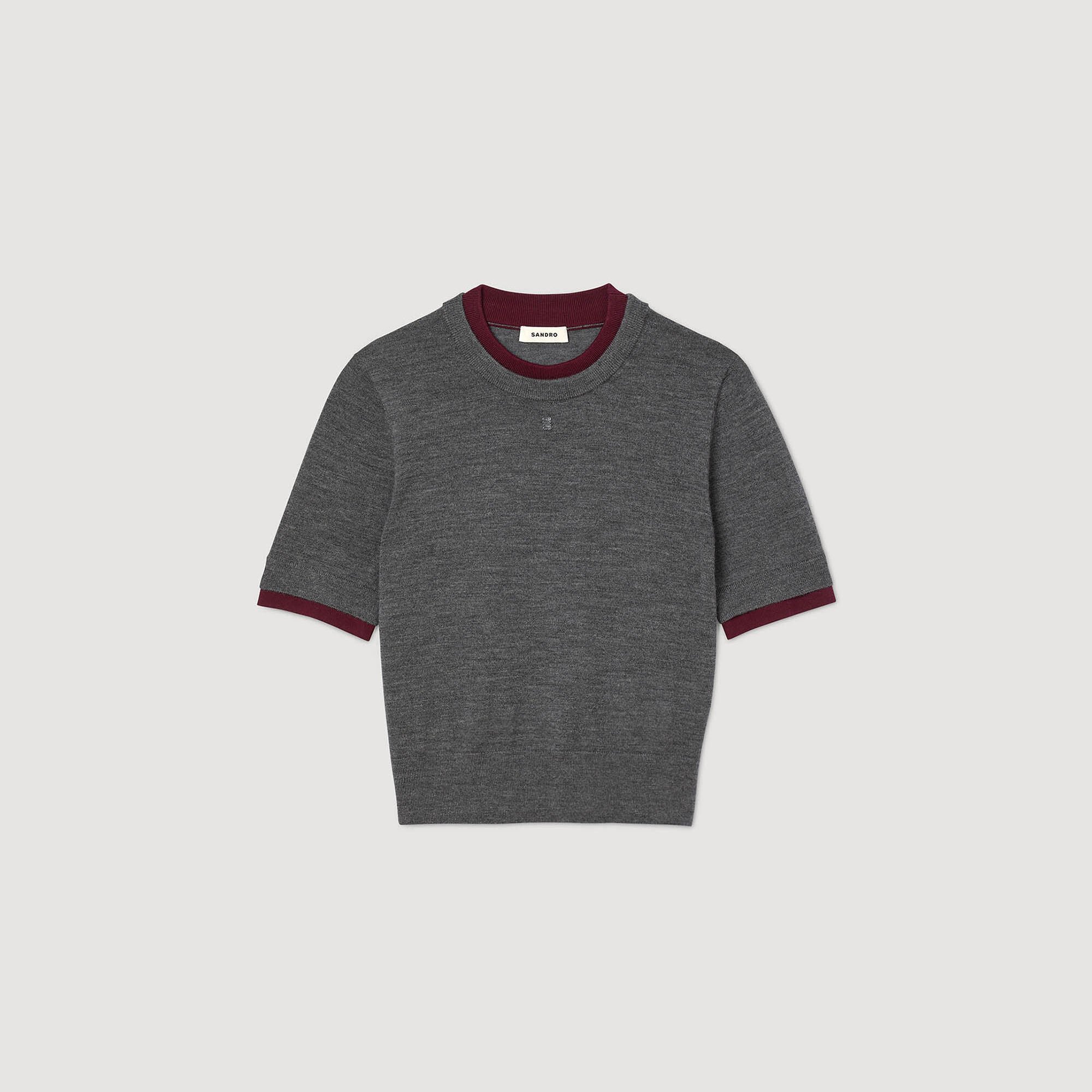 Pull court bicolore