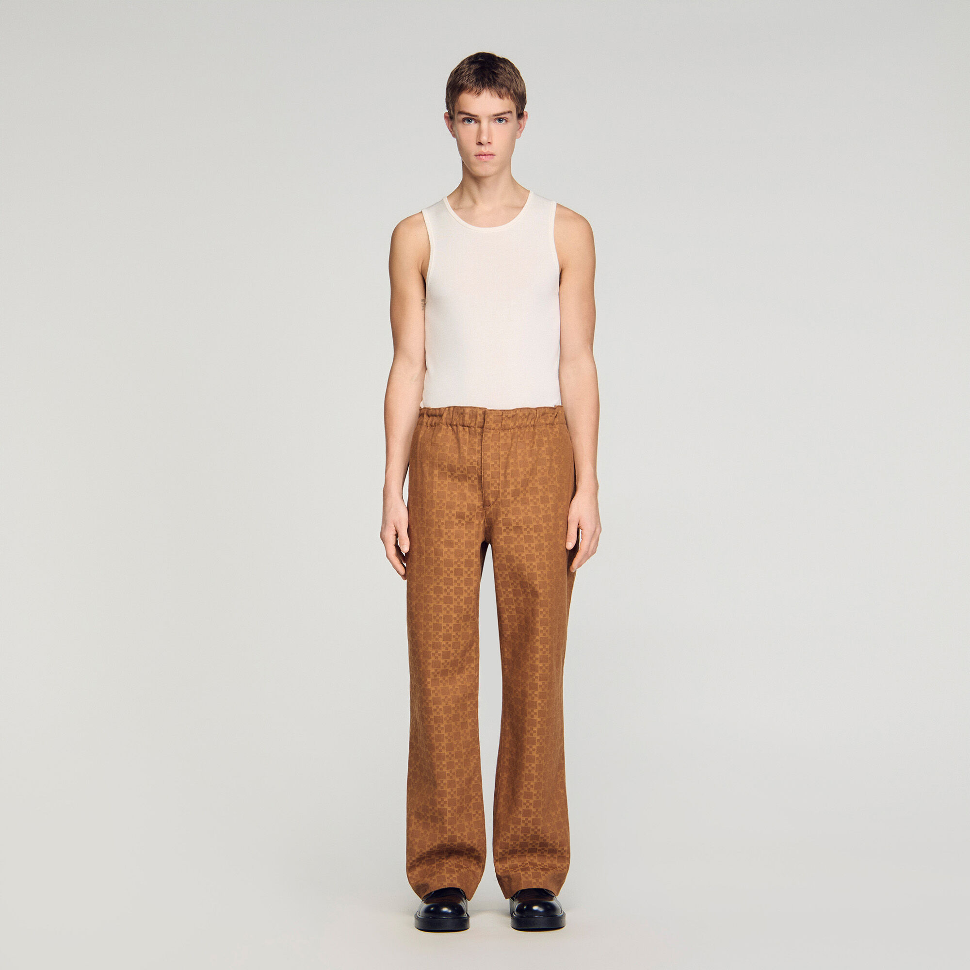 Wide-leg jacquard SquareCross jeans