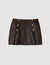 Short aged leather skirt
