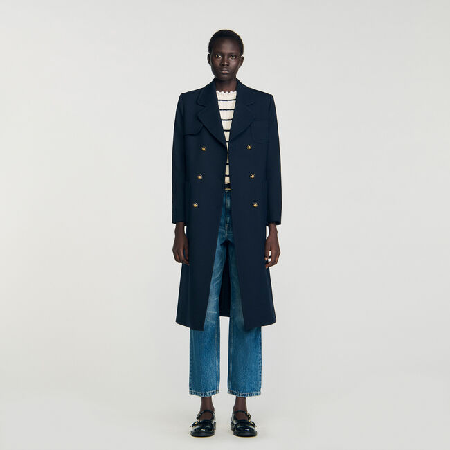 Long double-breasted coat