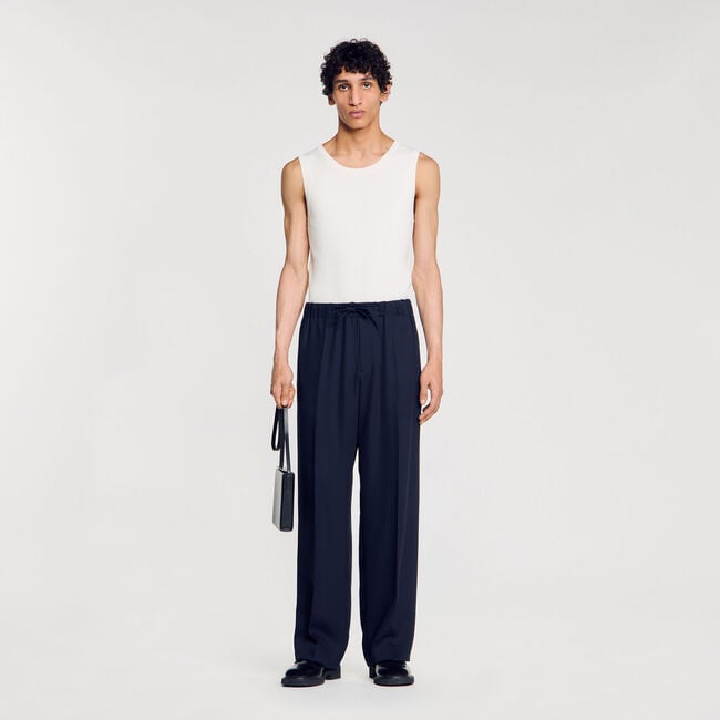Pantalon large élastiqué