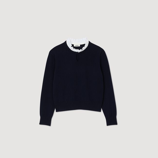 Ruffled wool and cashmere jumper