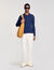 Rib knit polo shirt