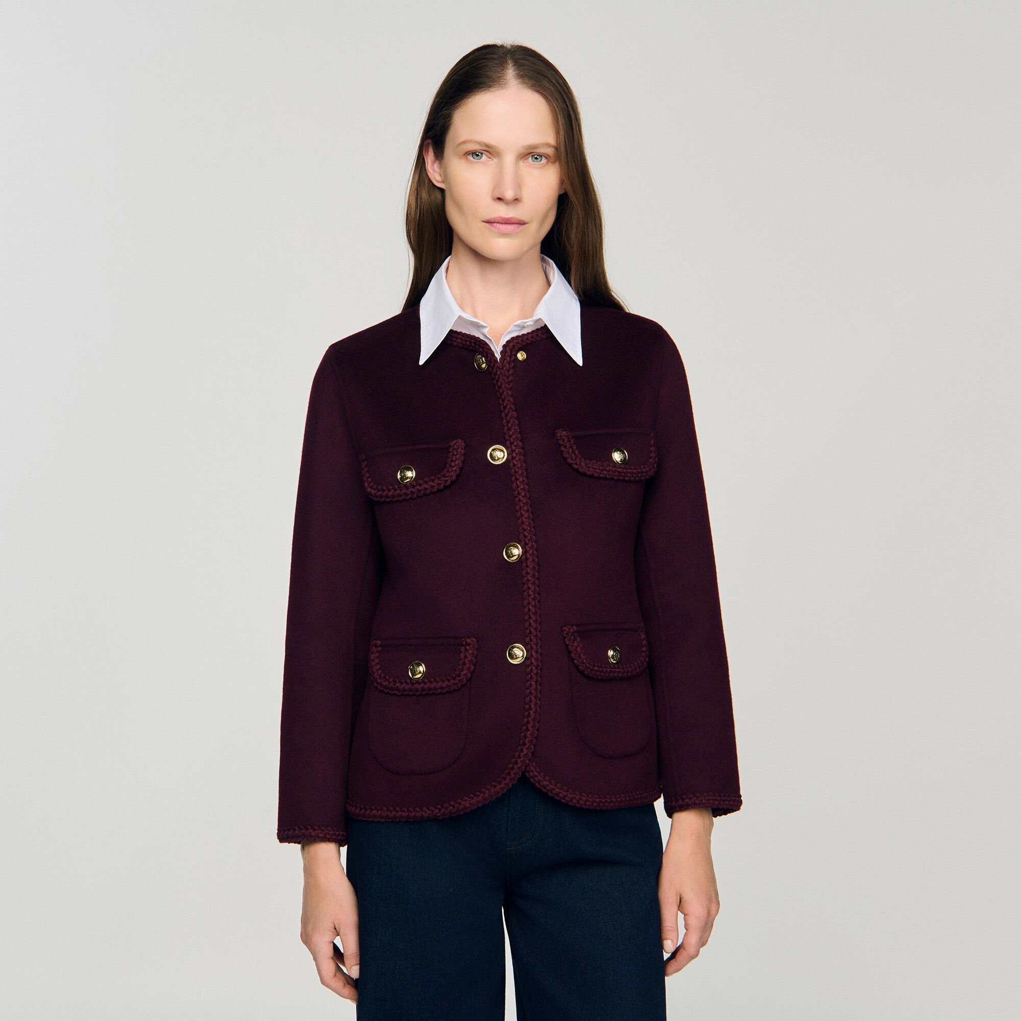 Veste double face boutonnée