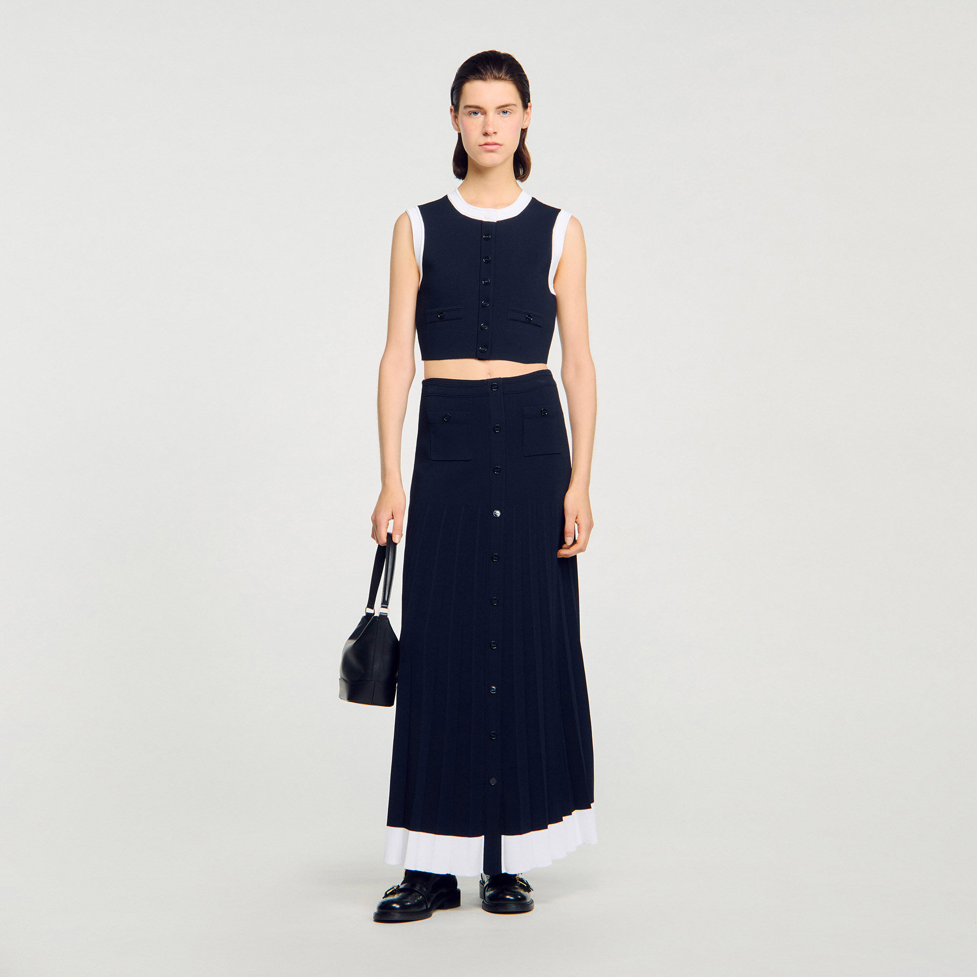 Gilet court bicolore