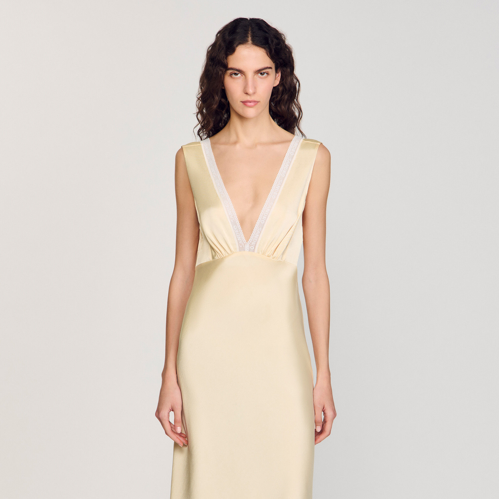 Satin-effect maxi dress