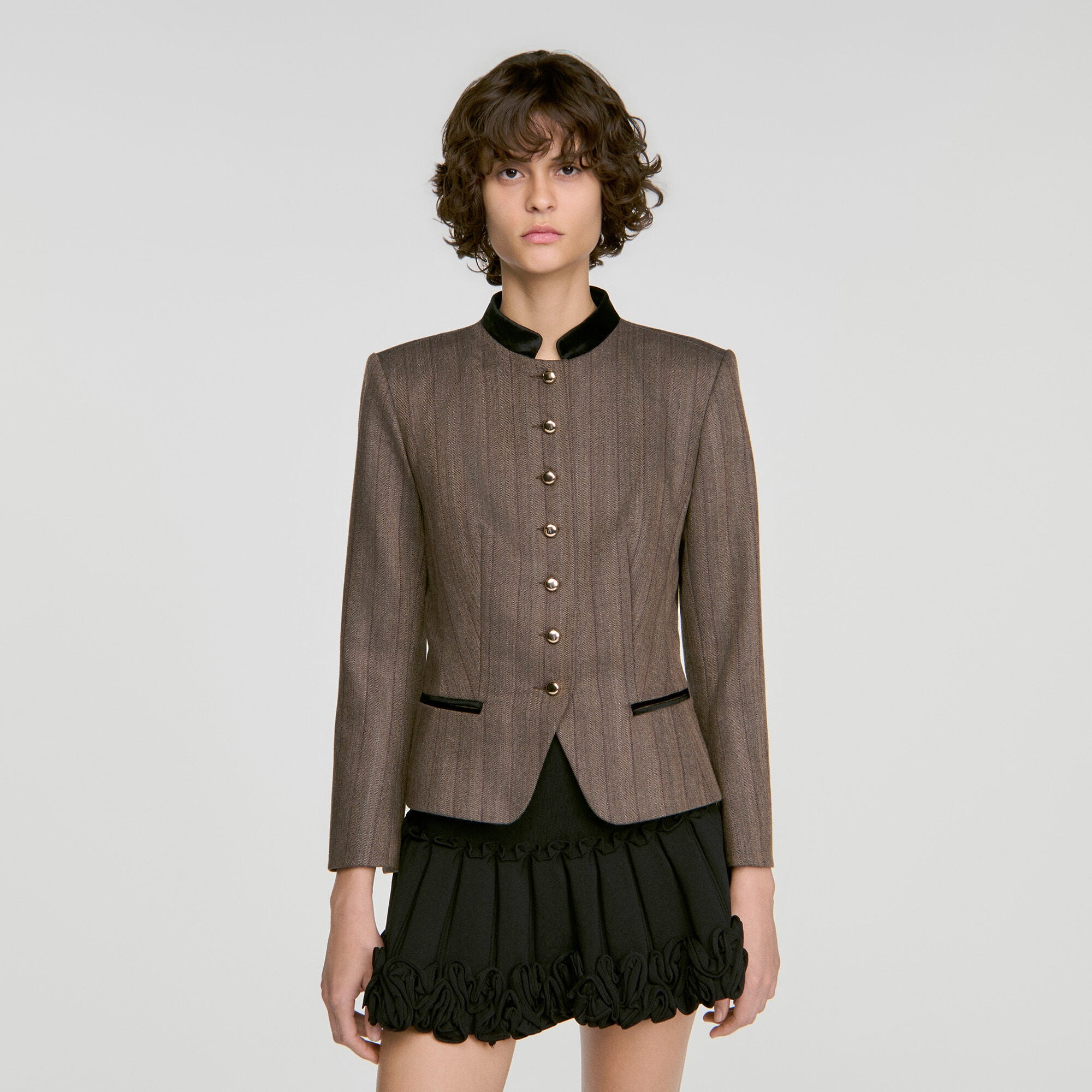 Gestreifter Blazer aus Wolle - Damen | Sandro