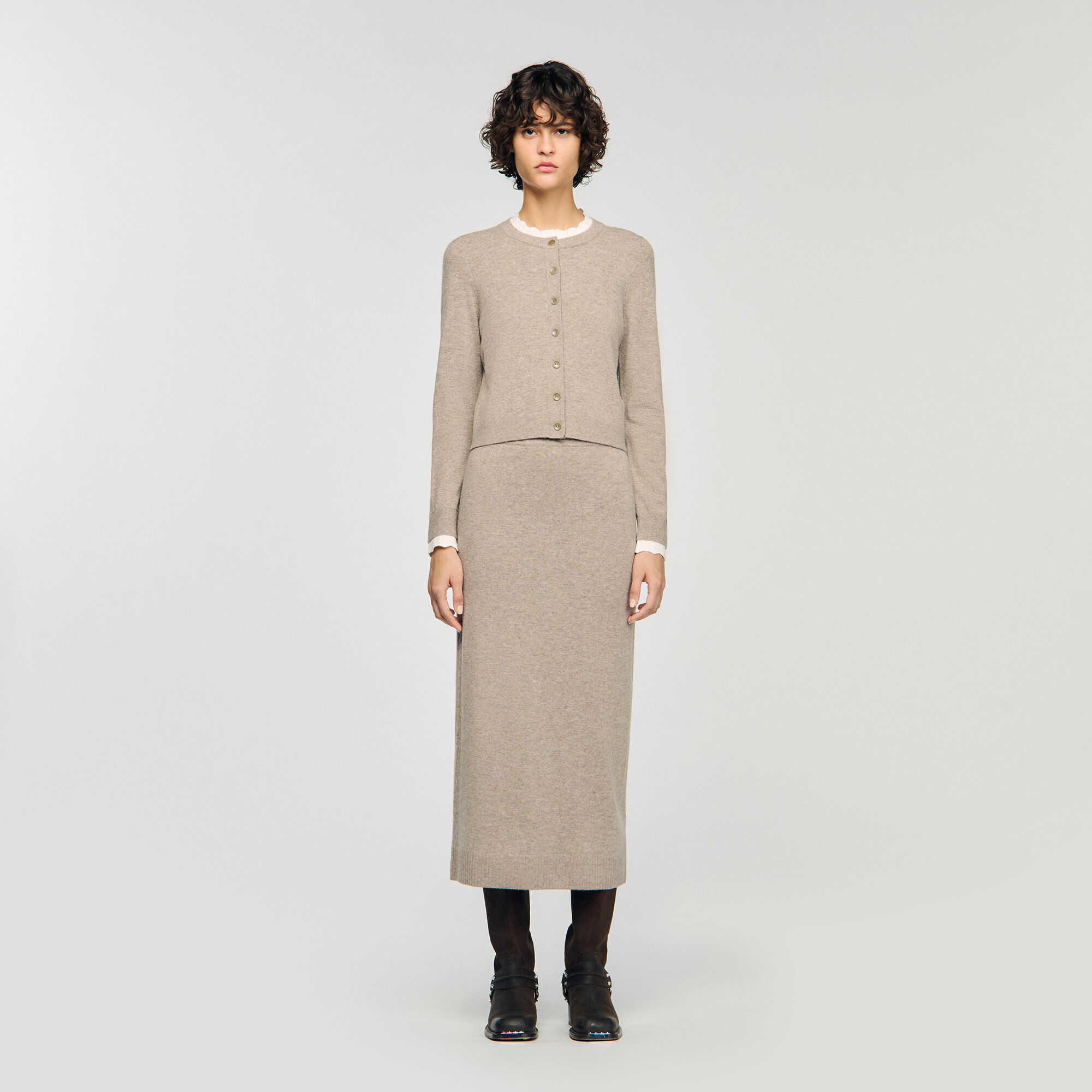 Cardigan à col contrasté 