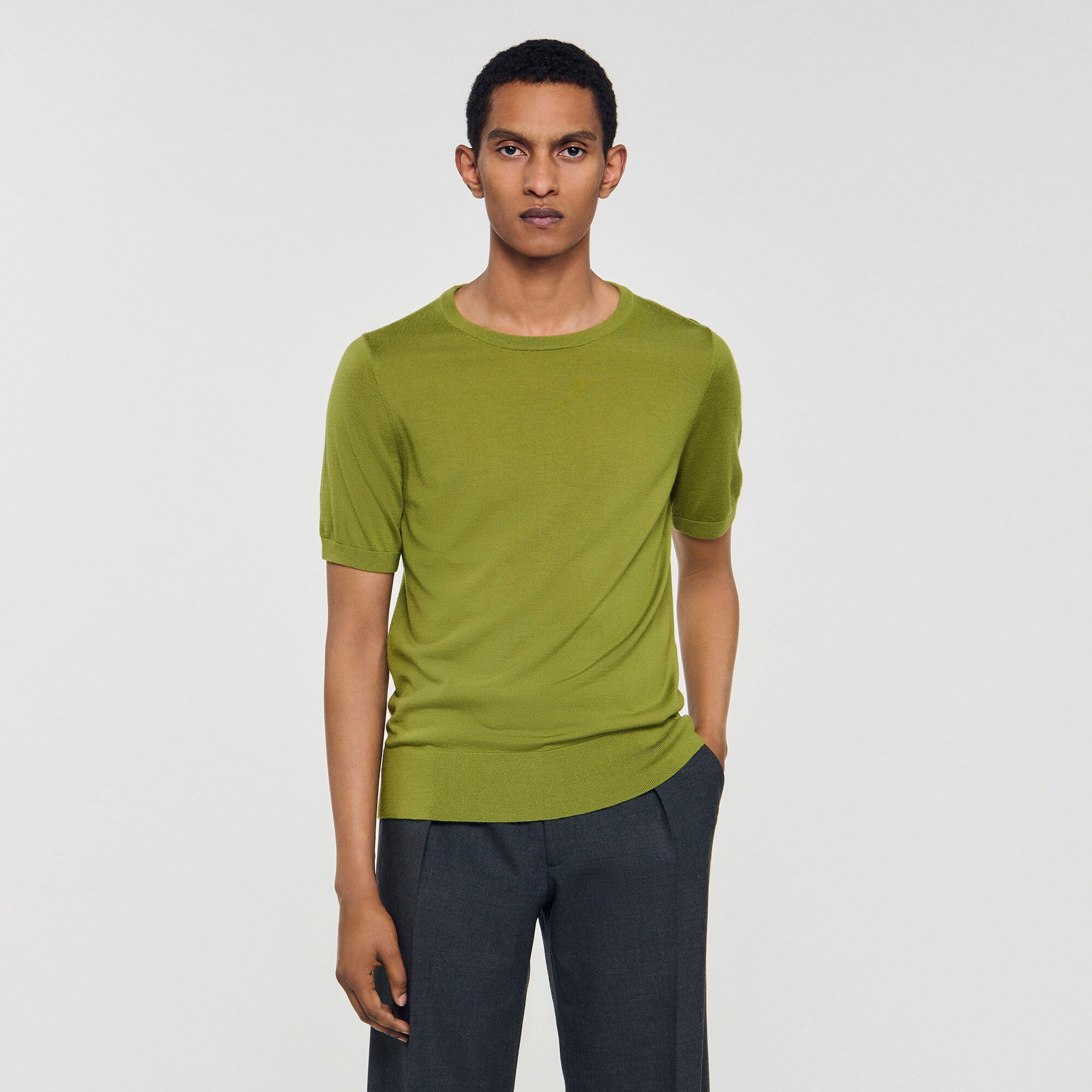 Flowing knit T-shirt