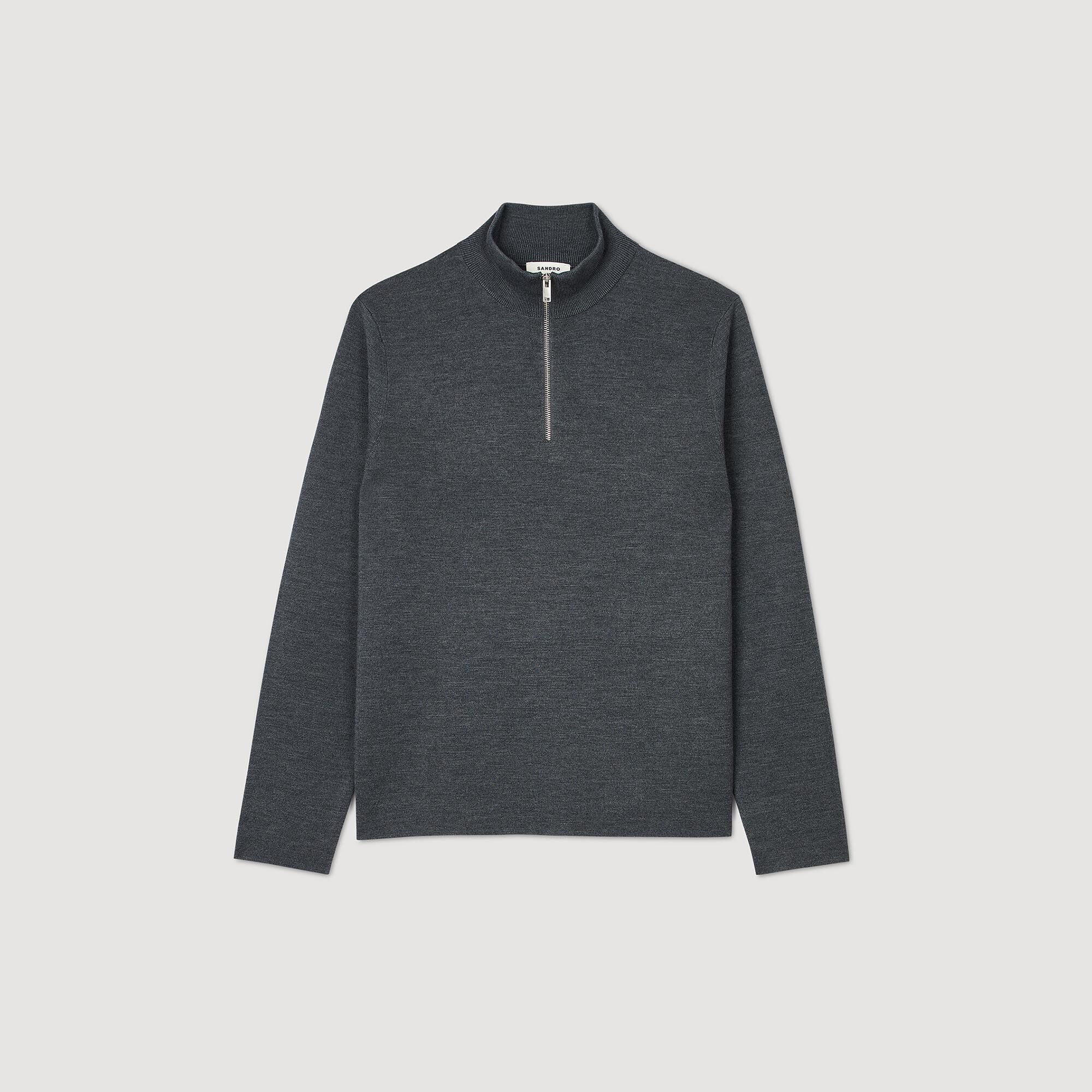 Pull en laine à col zippé