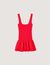 Kurzes Strickkleid mit Volant