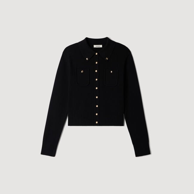 Cardigan &agrave; boutons m&eacute;talliques - Femme | Sandro