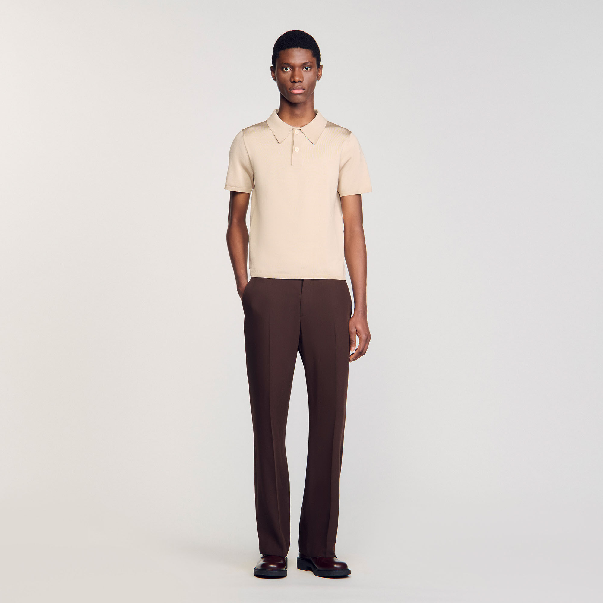 Polo en maille à manches courtes