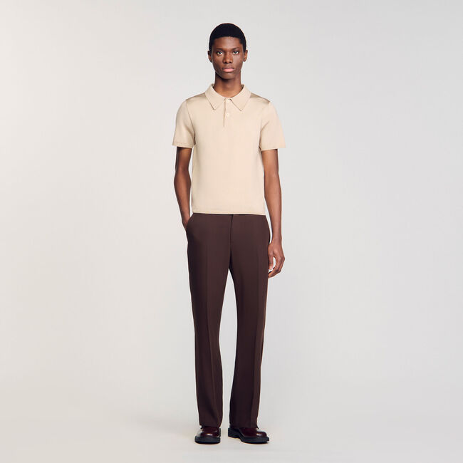 Polo en maille à manches courtes